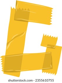 alphabet with masking tape shape