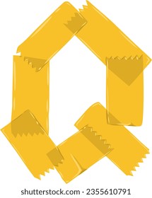 alphabet with masking tape shape