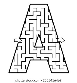 
alphabet maze style worksheet for kids