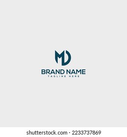 Alphabet MD, DM, M, D letter logo design template vector illustration.