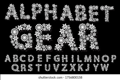 ALPHABET MECHANICAL GEAR WHITE SIMPLE ICON