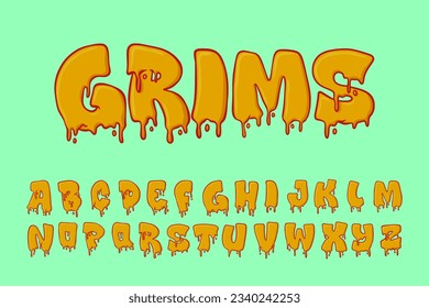 Alphabet Melt Grime Cartoon vector