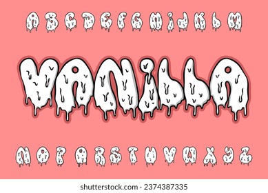 Alphabet Melt Vanilla White Graffiti Cartoon Vector