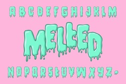  Alphabet Melted Cartoon Vector Pink
