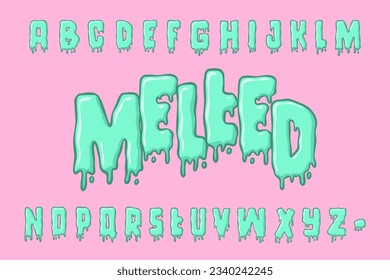  Alphabet Melted Cartoon vector Pink