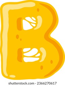 an alphabet with a melted cheese theme