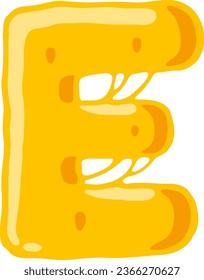 an alphabet with a melted cheese theme