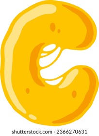 an alphabet with a melted cheese theme