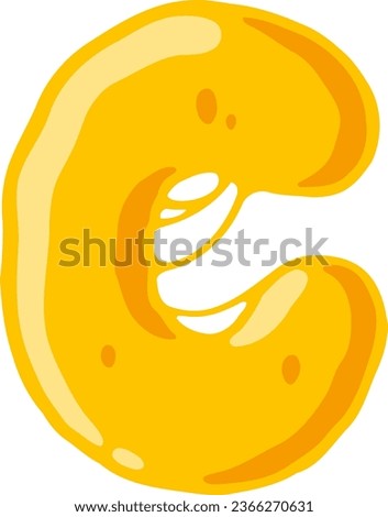 an alphabet with a melted cheese theme