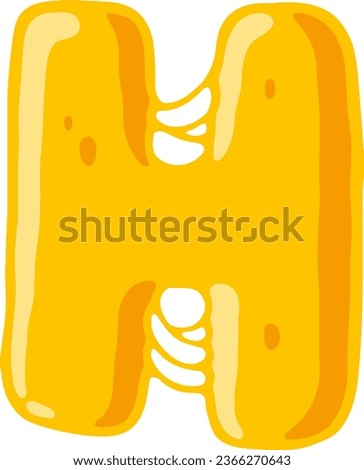 an alphabet with a melted cheese theme