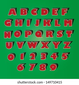 Alphabet Merry Christmas Style. Vector Illustration.