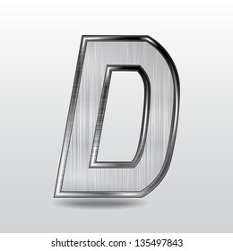 Alphabet metal, letter D. Vector