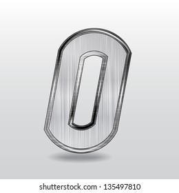 Alphabet metal, letter O. Vector