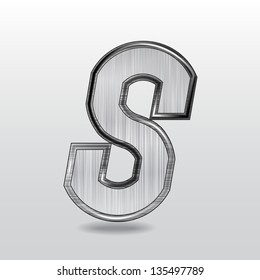 Alphabet metal, letter S. Vector