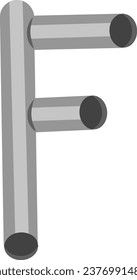 an alphabet with a metal tube theme