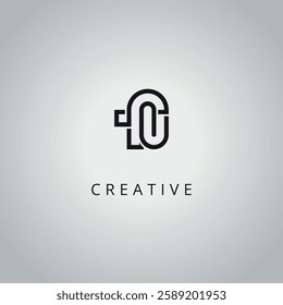 Alphabet Minimal FU UF Letter Business Logo Design Vector Icon Symbol.