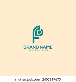 Alphabet minimal letter F and location logo design template - vector.