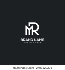 Alphabet minimal letter MR RM logo design template - vector.