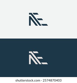 Alphabet minimal letter NE EN logo design. EN, NE, E, N abstract letters logo monogram.