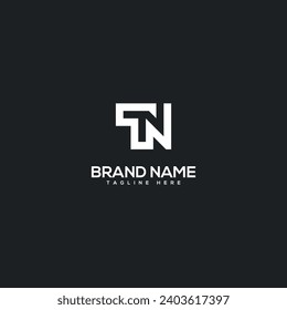 Alphabet minimal letter TN NT logo design template - vector.