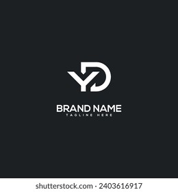 Alphabet minimal letter YD DY logo design template - vector.