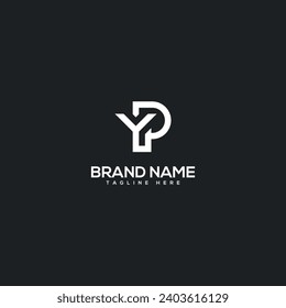 Alphabet minimal letter YP PY logo design template - vector.