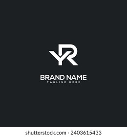 Alphabet minimal letter YR RY logo design template - vector.