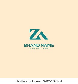 Alphabet minimal letter ZA AZ logo design template - vector.
