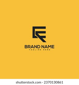 Alphabet Minimal Letters EF FE Business Logo Design Vector.