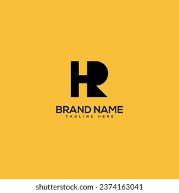 Alphabet Minimal Letters HR RH Business Logo Design Vector.