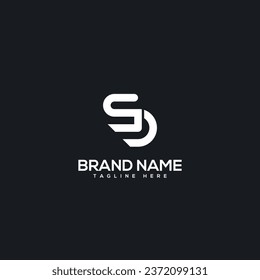 Alphabet Minimal Letters SD DS Business Logo Design Vektor.