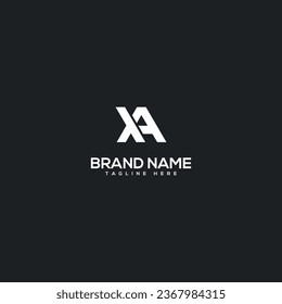 Alphabet Minimal Letters XA AX Business Logo Design Vector.
