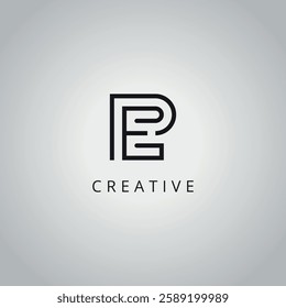 Alphabet Minimal PE EP Letter Business Logo Design Vector Icon Symbol.
