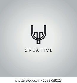 Alphabet Minimal UT TU Letter Business Logo Design Vector Icon Symbol.