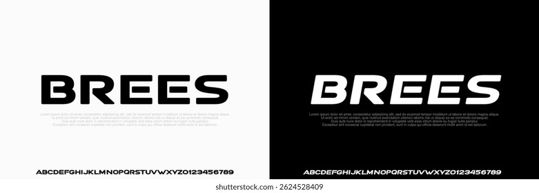 Alphabet Modern Bold Futuristic Extended Font, italic ,Uppercase and Number, design for sports, technology ,corporate, urban,brand and fashion, Vector illustration
