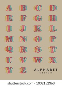 Alphabet Modern Design with different style.