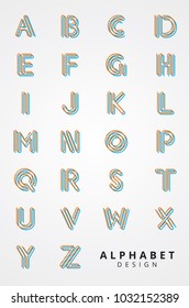 Alphabet Modern Design with different style.