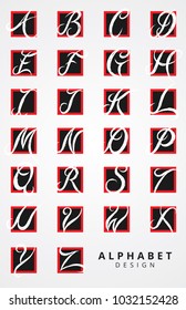 Alphabet Modern Design with different style.