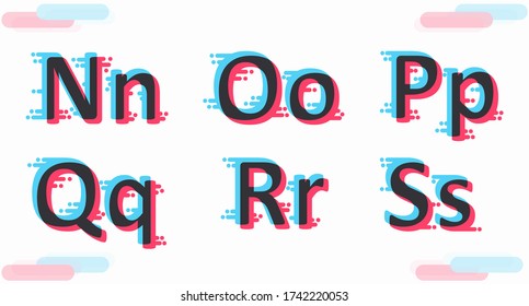Alphabet in modern digital style. A set of letters in trendy colors drawn in a flat style and isolated on a white background. User interface. Web design. Vector illustration