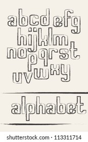alphabet, a modern sketch font