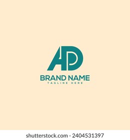 Alphabet modern unique letter AD DA logo design template - vector.