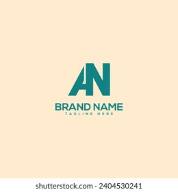 Alphabet modern unique letter AN NA logo design template - vector.