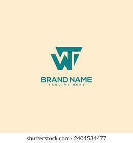 Alphabet modern unique letter WT TW logo design template - vector.
