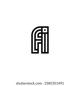 Alphabet Monogram IF FI Letter Logo for Branding Solutions
