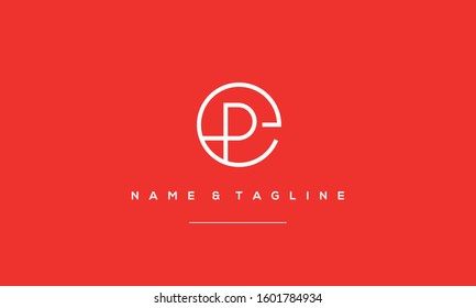Alphabet monogram icon logo EP or PE