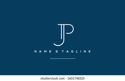 Alphabet monogram icon logo JP or PJ