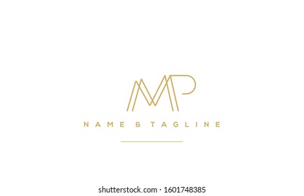 Alphabet monogram icon logo MP