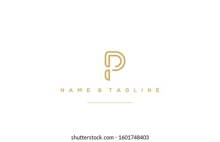 Alphabet monogram icon logo P