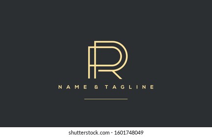 Alphabet monogram icon logo PR,RP