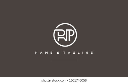 Alphabet monogram icon logo RP 